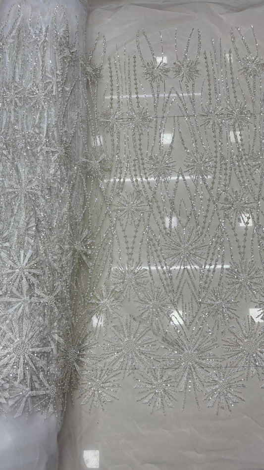 NEW DESIGNER WHITE SPECIAL IMPORTED BIDSWORK NET FABRICS