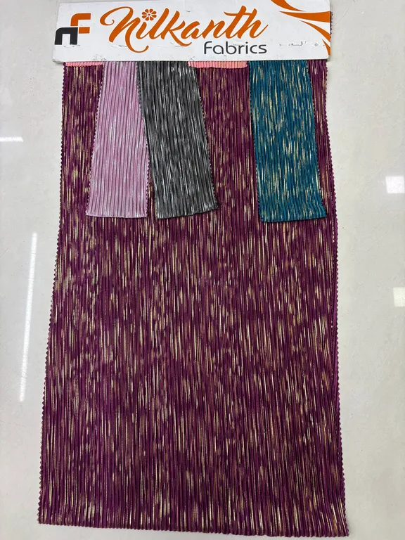 Imported pleated foil stretchble fabrics 