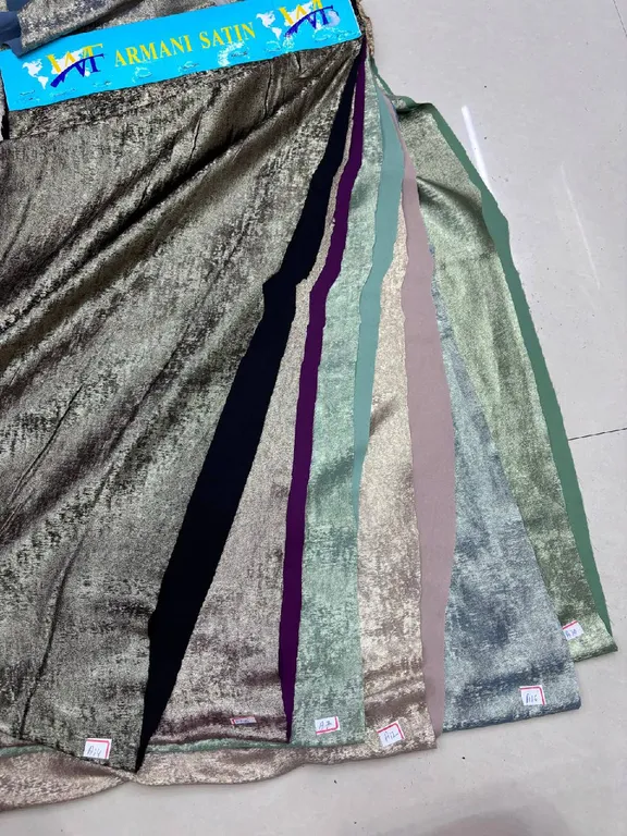 Imported milan foil sandwash satin fabrics 