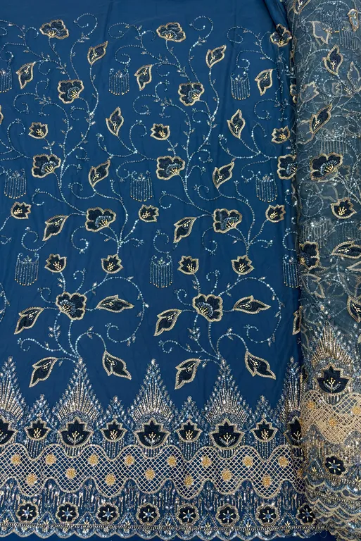 New designer imported velvet beads work net fabrics DN-25716