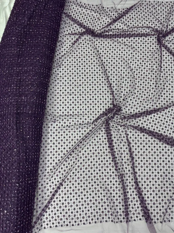 New designer tone to tone crystal Pearls and beads work net fabrics DN-88341