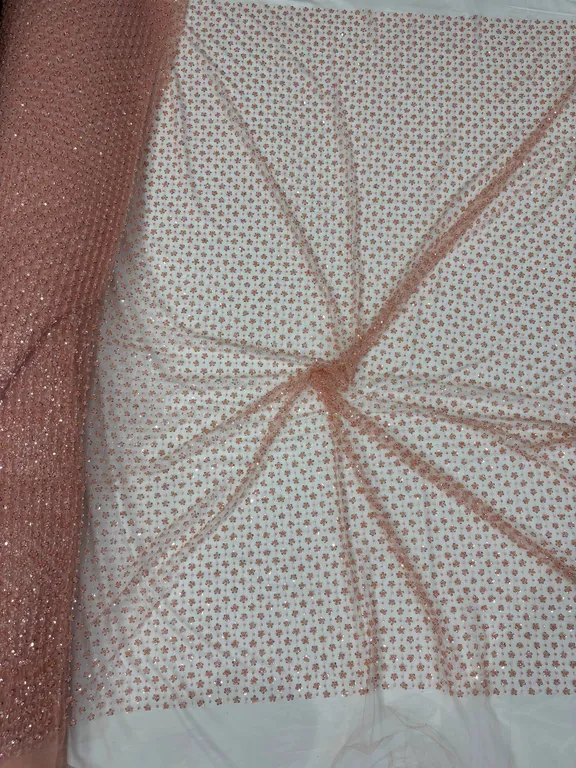 New designer tone to tone crystal Pearls and beads work net fabrics DN-88341