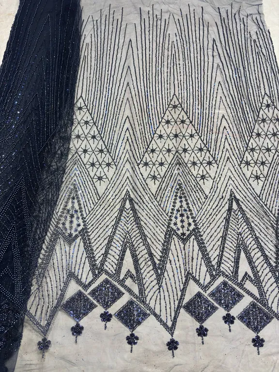 New designer imported Tone to Tone beaded and pearlswork net fabrics