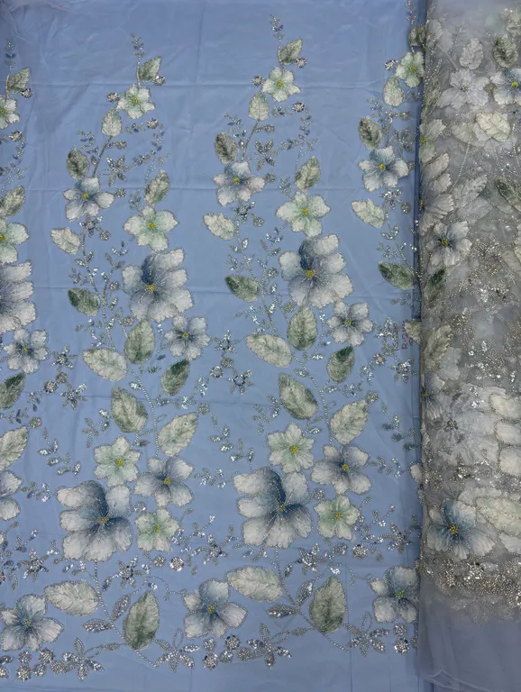 New designer imported net ribbon with beads work net fabrics DN-6061/D2